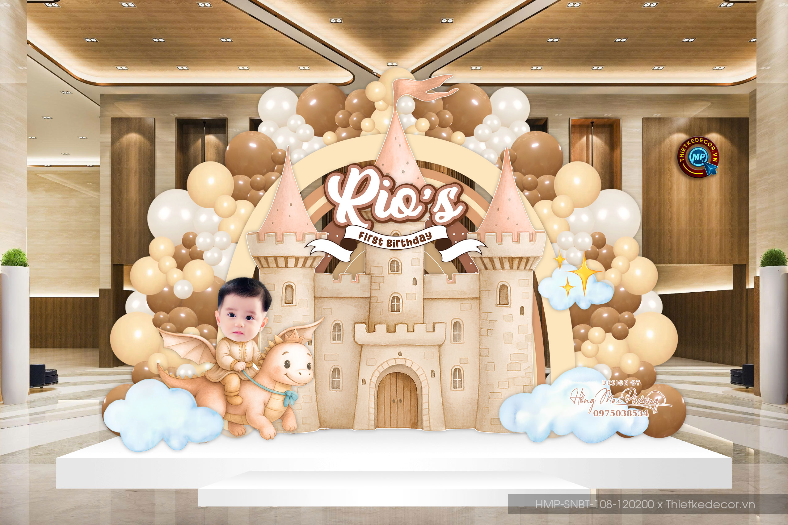 File thiết kế trang trí decor sinh nhật- thôi nôi bé trai đáng yêu cute